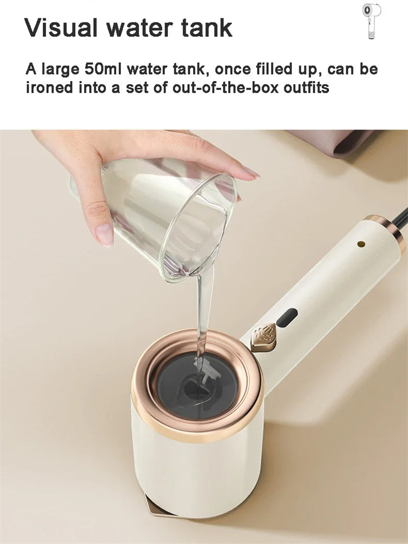 Portable Foldable Handheld Garment Steamer – 130ml Fast Steam Iron for Travel & Home