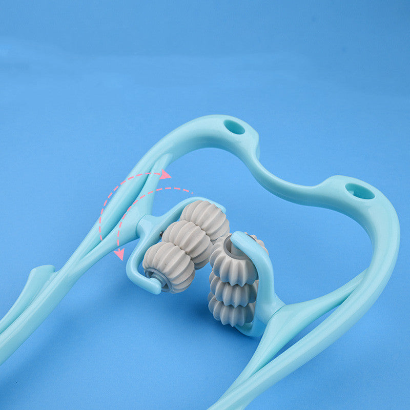 6-Roller Manual Neck Massager – Six-Wheel Cervical & Shoulder Massage Tool