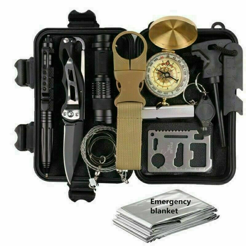 14-In-1 Outdoor Emergency Survival Kit – Camping & Hiking Gear Case