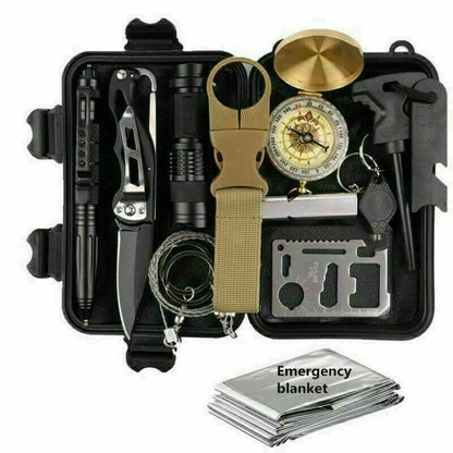 14-In-1 Outdoor Emergency Survival Kit – Camping & Hiking Gear Case