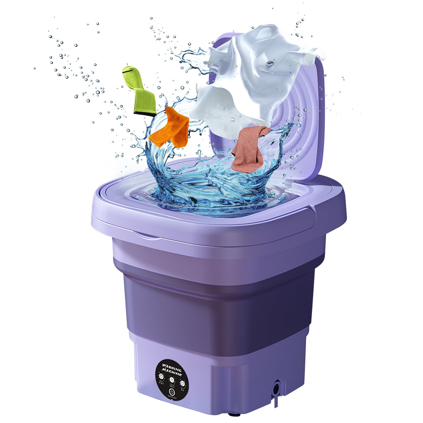 Portable Foldable Washing Machine – Mini Laundry Washer with Drain Basket