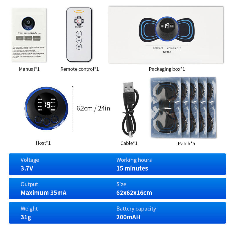 Mini EMS Neck & Shoulder Massage Patch – Portable Pulse Muscle Relaxer