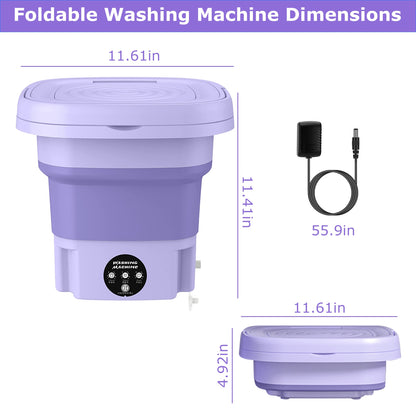Portable Foldable Washing Machine – Mini Laundry Washer with Drain Basket