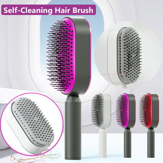 Self-Cleaning Air Cushion Hair Brush – One-Click Hair Removal &amp; Scalp Massage