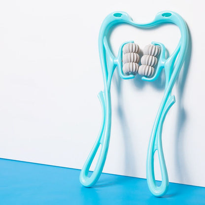 6-Roller Manual Neck Massager – Six-Wheel Cervical & Shoulder Massage Tool