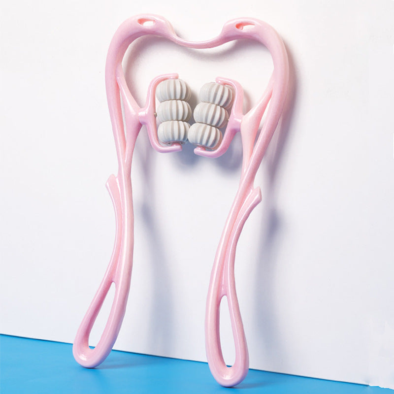 6-Roller Manual Neck Massager – Six-Wheel Cervical & Shoulder Massage Tool