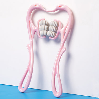 6-Roller Manual Neck Massager – Six-Wheel Cervical & Shoulder Massage Tool