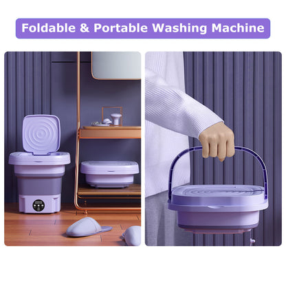 Portable Foldable Washing Machine – Mini Laundry Washer with Drain Basket