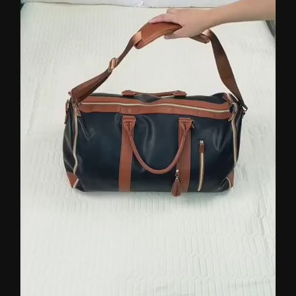 Foldable Travel Duffel Bag with Built-In Suit Organizer – Waterproof Weekender & Garment Bag